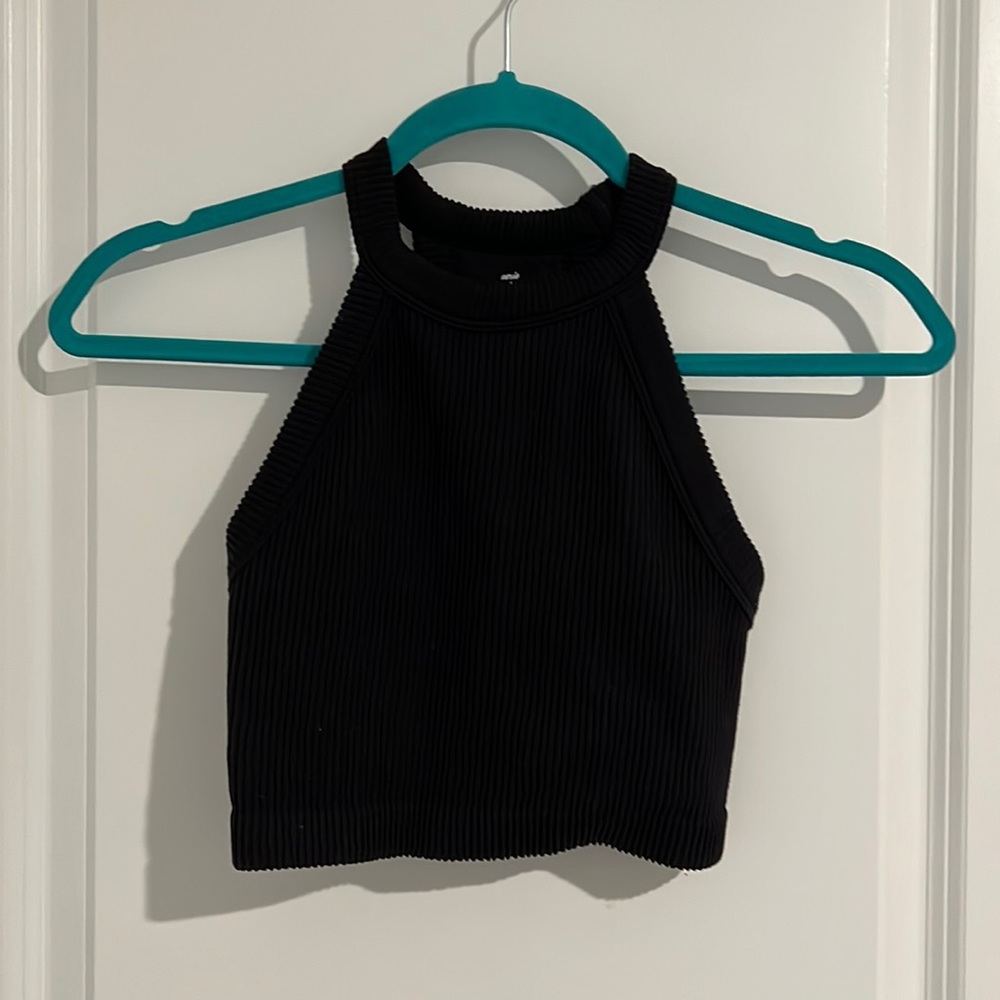 Aerie seamless longline bralette in black size small